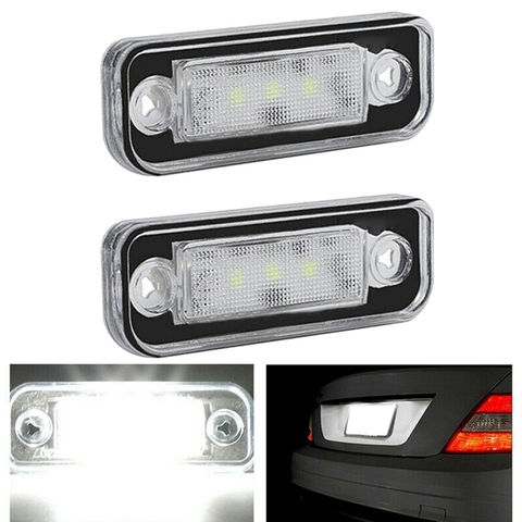2Pcs License Number Plate Light LampFree for Benz Mercedes W203 5D W211 R171 W219 ► Photo 1/6