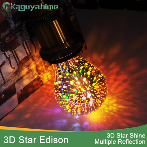 Kaguyahime Edison E27 Retro LED Bulb 220V 3D Fireworks Lamp E27 Edison LED Filament Light Lampara ST64/G95/A60 Bulb Edison ► Photo 1/6