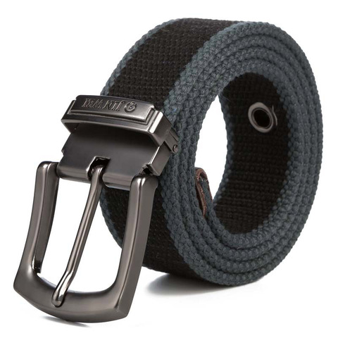 Canvas belt men and women casual jeans belt young students knitted buckle belt 3.8cm wide ► Photo 1/4