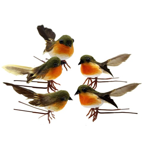 10PCS Robin Bird Christmas Tree Decoration Craft Artificial Feather Christmas tree Merry Christmas Ornaments Garden decoration ► Photo 1/6