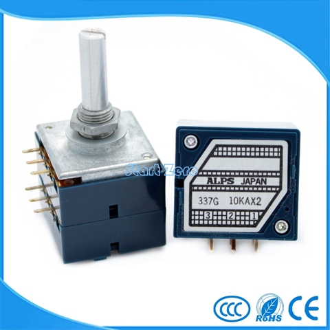 Japan ALPS RK27 6MM double volume potentiometer 10K 20K 50K 100K 250K round handle ► Photo 1/2