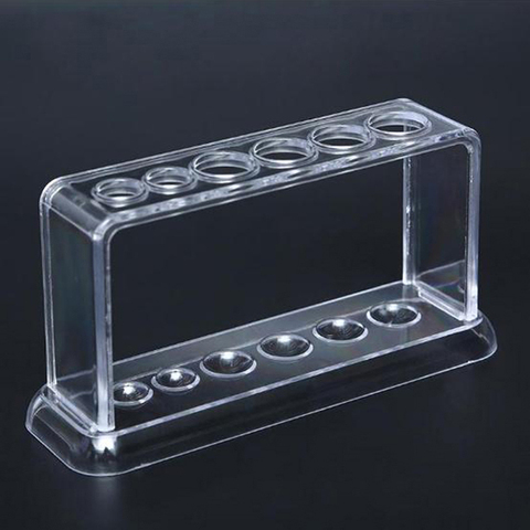 Plastic Clear Test Tube Rack 6 Holes Stand Lab Test Tube Stand Shelf School Supply Lab Equipment 16.7*8*3cm ► Photo 1/6