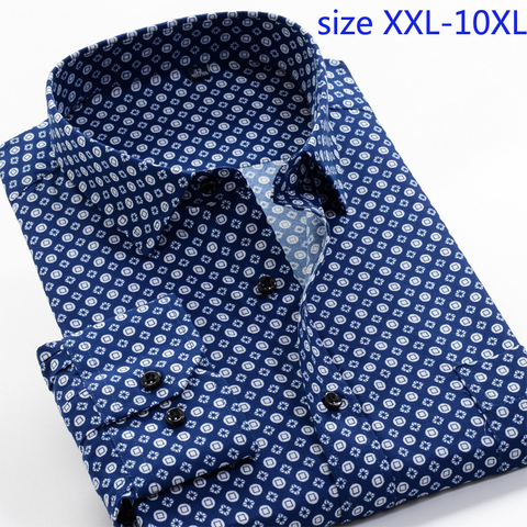 New Arrival Fashion Men Flower Long Sleeve Loose Super Large Handsome Casual Shirts Print Plus Size 2XL3XL4XL5XL6XL7XL8XL9XL10XL ► Photo 1/6