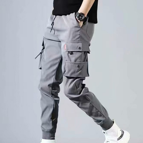 Men's Multi Pockets Cargo Harem Pants Streetwear Hip Hop Black Gray Casual Male Joggers Trousers Fashion Harajuku Men Punk Pants ► Photo 1/6