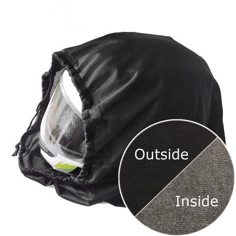 Helmet Protection Bag Motorcycle Helmet Lid Protect Bag Soft Cloth Black Plush Draw Pocket 47x42cm ► Photo 1/5