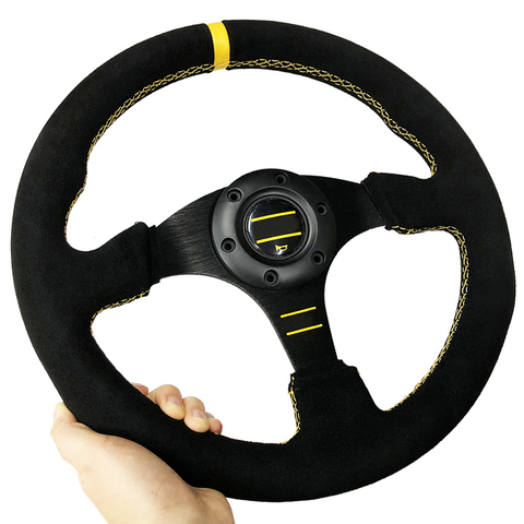 13 inches Suede Leather Steering Wheel Race Type Universal Deep Dish 320mm Racing Steering Wheel ► Photo 1/6