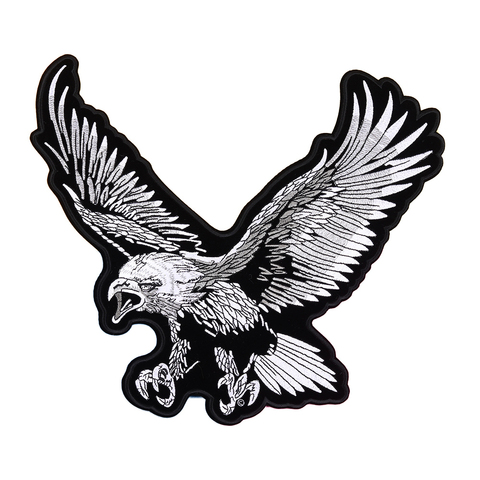 Black brave Eagle patches Cloth Clothing Embroidery Punk Rock Bike Patch Large Embroidery Biker Patch Motorcycle Clothes Patch ► Photo 1/6