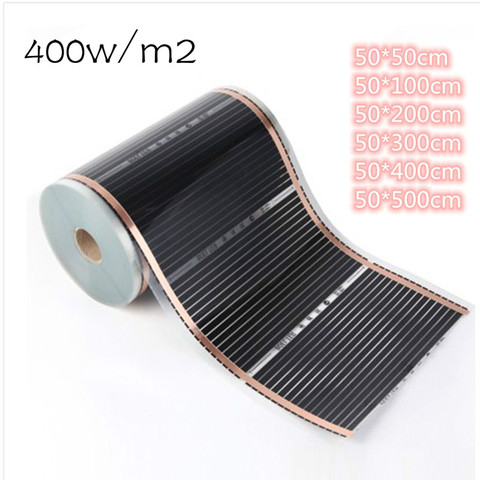 50cm width All Sizes 400w/m2 Infrared Carbon AC220V Underfloor Heating Film Low Electrical Warm Mat ► Photo 1/4