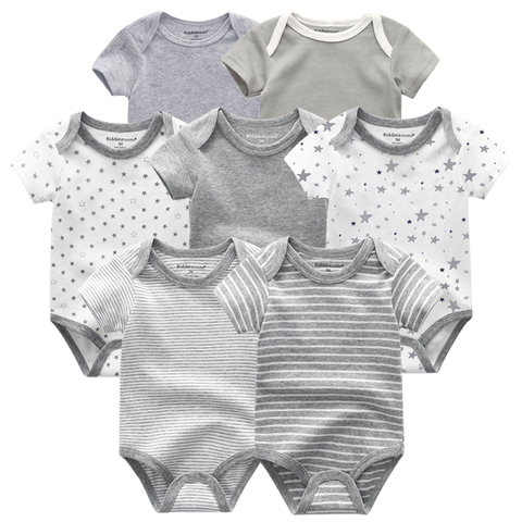 Baby Rompers Summer 7pcs/lots Infant Collar Cotton Clothes Newborn Boy Girl clothing Toddlers ropa bebe Outfits Jumpsuit ► Photo 1/1