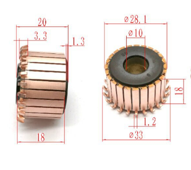 28.1*10*20mm 24pCopper Bars Alternator Electric Motor Commutator Copper Commutator for Mini Drill On Armature Commutat SY-1321 ► Photo 1/1