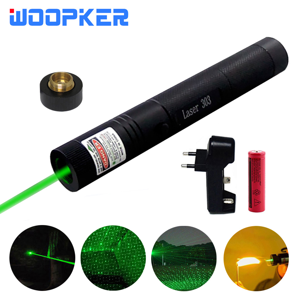 Charger Star Cap 18650 Battery Green Laser Pointer High Power Visible Beam 