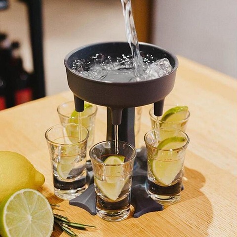 6 Shot Glass Dispenser Holder Party Beverage Drinking Games Bar Cocktail Wine Quick Filling Tool Carrier Caddy Liquor Dispenser ► Photo 1/6