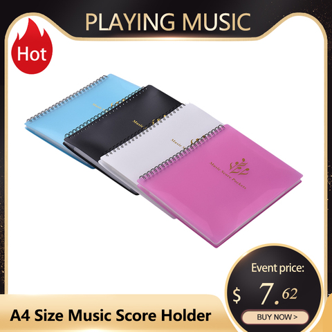 A4 Size Music Score Holder Multifunctional Paper Sheet Document File Organizer Folder with 40 Pockets for Guitar Bass Ukulele ► Photo 1/6