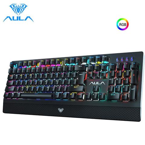 AULA S2022 RGB Mechanical Gaming Keyboard Blue Switch Mix Backlit USB Wired 104 Keys Anti-ghosting Keyboards for Tablet Desktop ► Photo 1/6