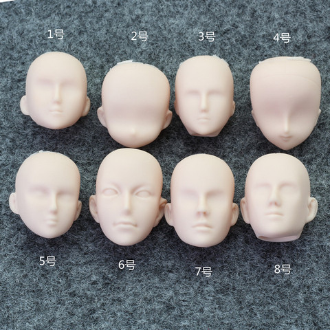 New White Skin Bald Doll Head Obitsu Doll Accessories Blank Face Man Lady 1/6 Size DIY Painting Learning Makeup Doll Heads ► Photo 1/2