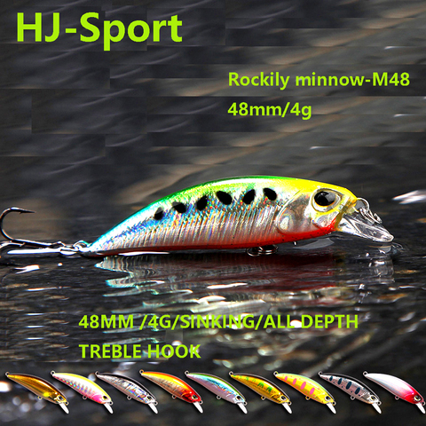 1PC 48mm 4g Sinking Minnow Fishing Lures Wobbler Hard Swimbait ► Photo 1/6