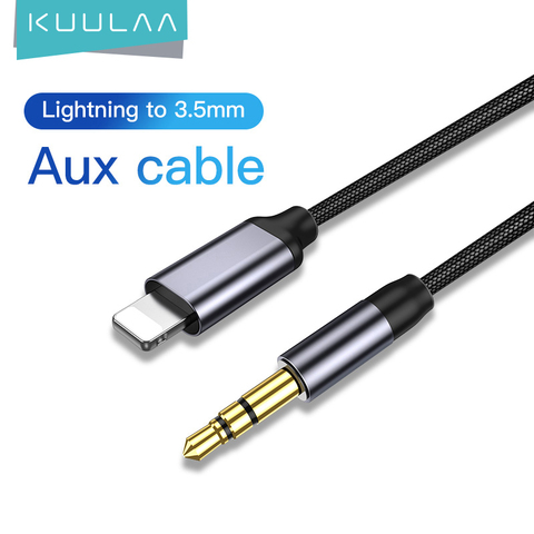 KUULAA Aux Cable For iPhone 11 Pro XS Max X XR 8 7 iPad IOS 3.5mm Jack Male Cable Car Converter Headphone Audio Adapter ► Photo 1/6