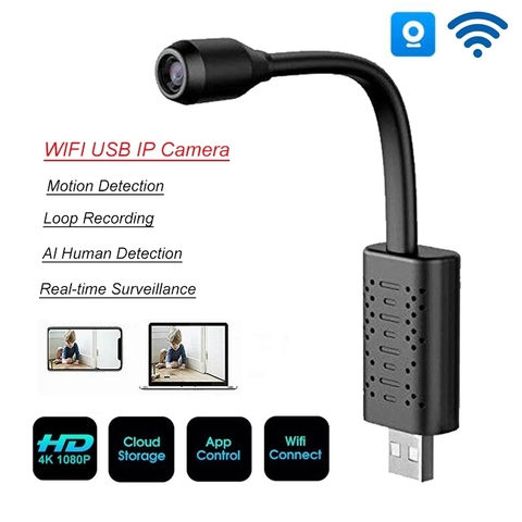 Surveillance Cameras With Wifi Mini Camera IP USB Full HD 1080P P2P CCTV SD Card Cloud Storage Smart AI Human Detection V380 APP ► Photo 1/6