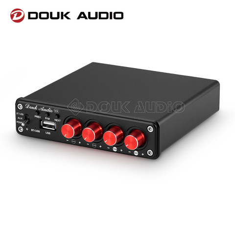 Douk Audio M4 Mini 4 Channel Digital Power Amplifier Bluetooth 5.0 Receiver Stereo Audio Amp USB Player 50W*4 ► Photo 1/6