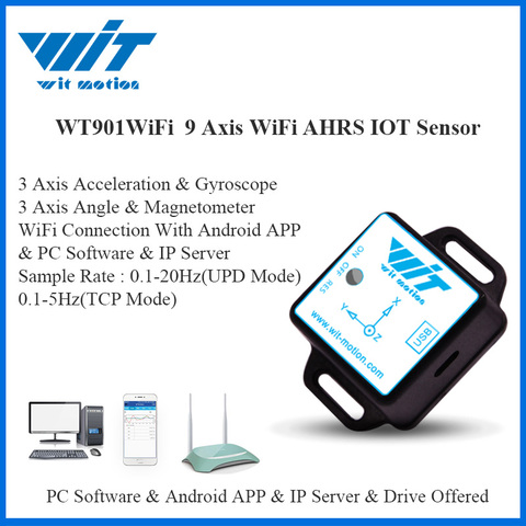 WitMotion WT901WIFI WiFi Wireless 3 Axis Accelerometer Gyro Angle Magnetic Field Output Inclinometer Support For Multi-Connected ► Photo 1/6