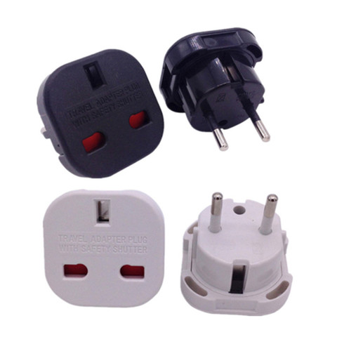 Universal Travel Adapter UK to EU Wall AC Power Charger Adapter Outlet Converter Power Socket Plug Black Adaptor Connector ► Photo 1/1
