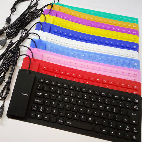 85 Keys Portable Mini USB Keyboard Flexible Waterproof Soft Silicone Gaming Keyboard Tablet Foldable Computer Keyboard Laptop ► Photo 1/6