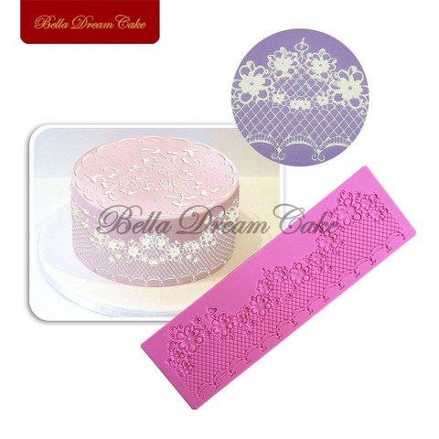 Flower Shape Silicone Lace Mat Sugracraft Cake Border Embossing Mold Fondant Wedding Lace Pad Cake Decorating Tools Bakeware ► Photo 1/6