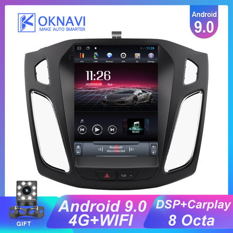 Car Radio For Ford Focus 3 Mk 3 2012-2017 Android 9.0 Tesla Style Multimedia Video Player 9.7 Inch Carplay DSP GPS Navigation ► Photo 1/6