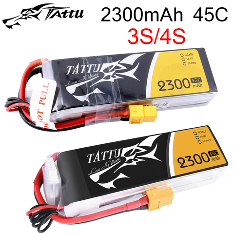 Tattu Lipo Battery 2300mAh Lipo 3S 4S11.1V 14.8V 45C XT60 Plug FPV Drone Power for FPV Frame RC Helicopter Plane Car Accessories ► Photo 1/6