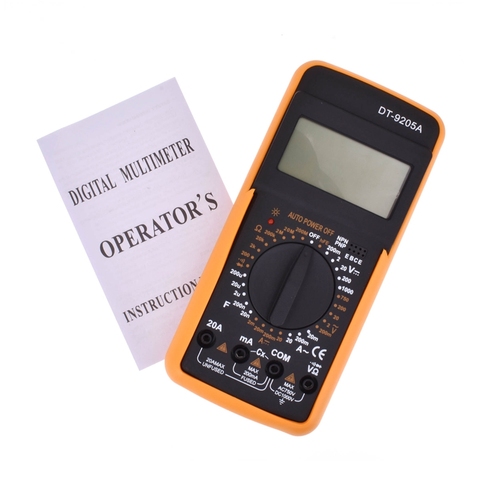 Digital Multimeter DT9205a Electric Handheld Multimeter Voltmeter Ammeter AC DC OHM Volt Tester Test Current Multimeter ► Photo 1/6