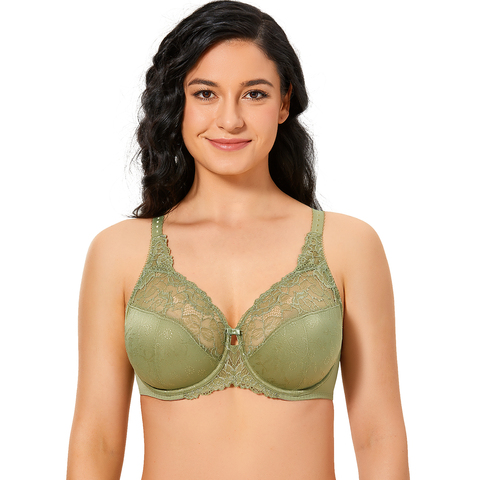 New Women's Full Coverage Minimizer Jacquard Non Padded Lace Sheer Bra ► Photo 1/6