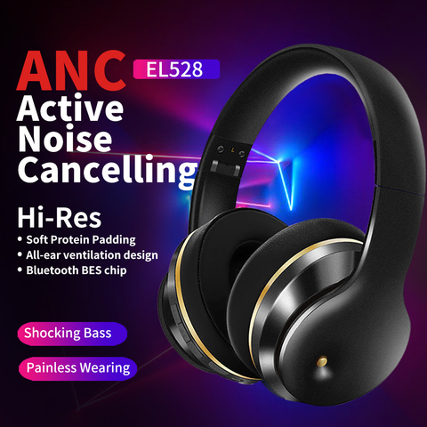 Wireless Headphone HiFi ANC Active Noise Cancelling Bluetooth V5.0 Headphone Over Ear Headset for Phone ► Photo 1/6