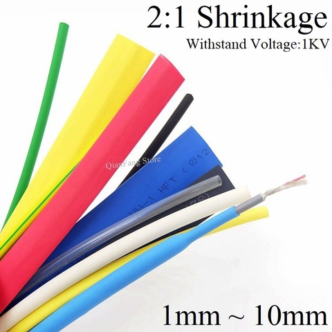 1M Heat Shrink Tube 1mm 2mm 3mm 4mm 5mm 6mm 7mm 8mm 9mm 10mm Wire Wrap Connector 2:1 Insulation PE Repair Tubing Cable Sleeve ► Photo 1/6