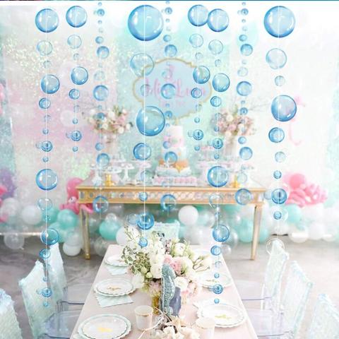 The Summer Sea Themed Dreamed Crystal Transparent Bubble Garlands for Mermaid Birthday Party Clear Circle Hanging Wedding Supply ► Photo 1/6
