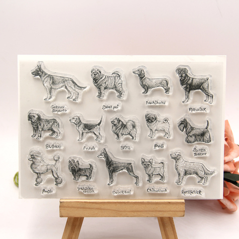 KLJUYP Dogs Clear Stamps Scrapbook Paper Craft Clear stamp scrapbooking ► Photo 1/1