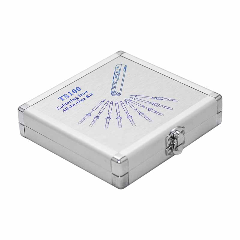 Soldering 65W Mini Portable Programmable TS100 Electric Soldering Iron Kit 9pcs Iron Tips With Aluminium Dedicated Storage Box 