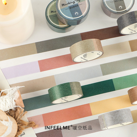 Morandi Color Screening Series Masking Washi Tape Decorative Adhesive Tape Decora Diy Scrapbooking Sticker Label Stationery ► Photo 1/5