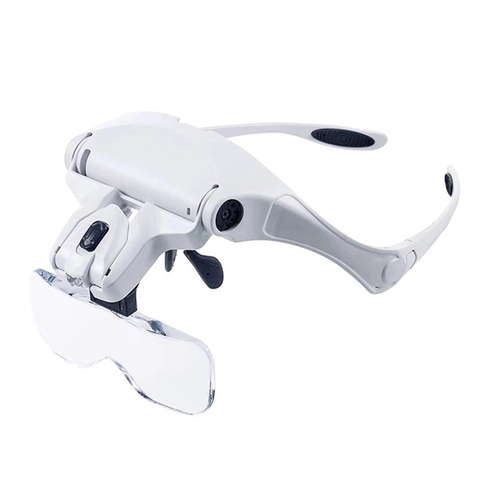 Microblading Headband Magnification Goggles Magnifying Glasses with LED Light and 5 set lenses For Embroidery permanent makeup ► Photo 1/6