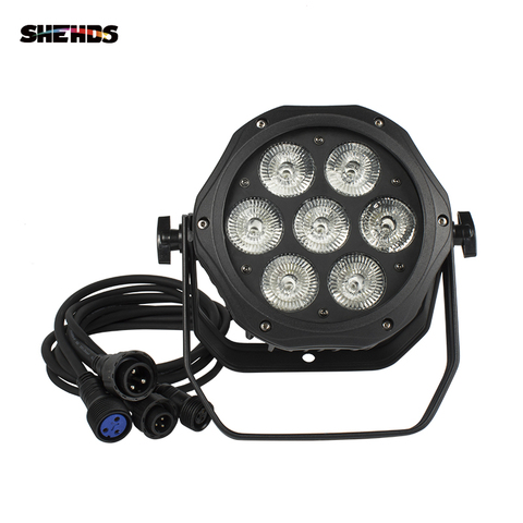 SHEHDS LED Par 7x18W RGBW+UVHigh Quality Waterproof Light Outdoor IP65 Waterproof DMX Effect Stage Lights Professional Stage DJ ► Photo 1/6