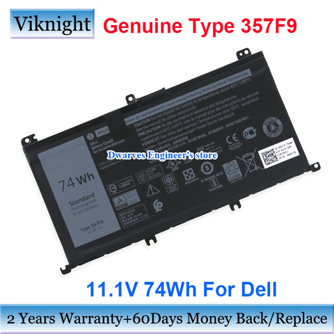 Original 74Wh 357F9 Battery For Dell Inspiron 15(7559) 15-7559 15-7557 7557 7559 7566 7567 I7559-763BLK Laptop Battery 11.1V ► Photo 1/6