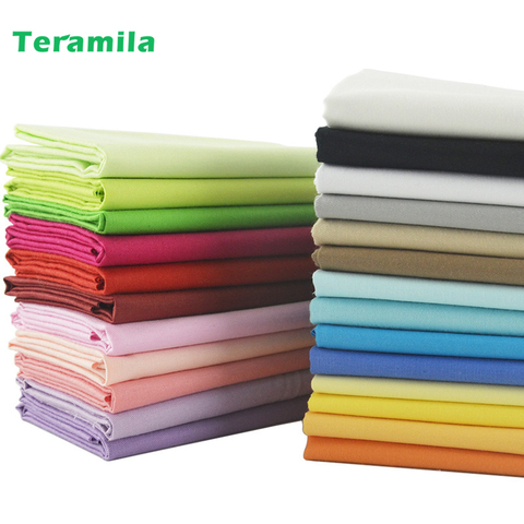 Teramila Cotton Fabrics 25 Solid Colors Charm Packs Fat Quarter Meter Home Textile For Bedding Quilting Patchwork Craft Clothing ► Photo 1/6
