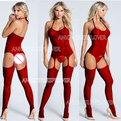 Sexy Bodystocking Open Crotch Fetish Porno Sexi Women Crochless Teddy Lingerie Bodysuit Sexy Erotic Underwear Baby Doll Costumes ► Photo 1/6