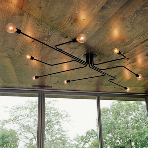 Multiple Rod Metal Sputnik Chandelier Vintage Iron Ceiling Lamp Edison Lamparas Home Fixture Kitchen Island Dining Room Lighting ► Photo 1/6