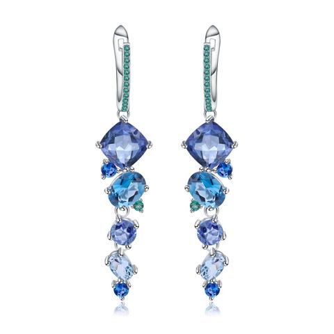 GEM'S BALLET Natural Mystic Quartz Topaz Drop Earrings for Women Wedding Jewelry 925 Sterling Silver Handmade Modern Earrings ► Photo 1/6