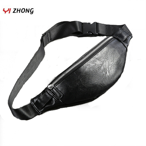 Luxury Leather Multi-functional Fanny Pack Waterproof Waistband Leisure Large Capacity Waist Bag Chest Bag for Men Banana Bags ► Photo 1/6