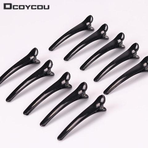 10PCS Professional Hairdressing Salon Hairpins Black Plastic Single Prong DIY Alligator Hair Clip Hair Care Styling Tools ► Photo 1/6