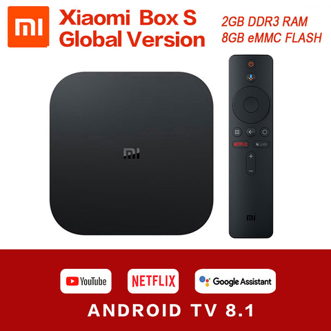 Original Global Xiaomi Mi TV Box S 4K HDR Android TV 8.1 Ultra HD 2G 8G WIFI Google Cast Netflix Set top Mi Box 4 Media Player ► Photo 1/6