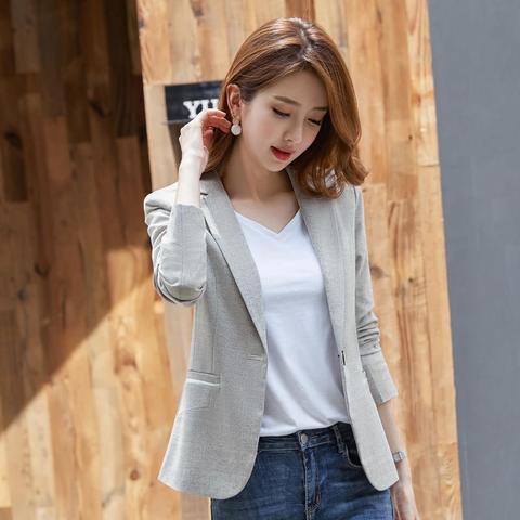 Women's Formal Blazers Suit Jacket Female 2022 Spring Autumn New Korean Temperament Long Sleeve Coat Top OL Ladies Short Blazer ► Photo 1/6