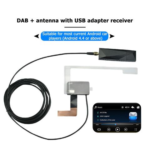 VODOOL Car GPS Receiver Accessories DAB+ Antenna with USB Adapter Receiver for Android Car Stereo Player Support RDS DLS and SS ► Photo 1/6