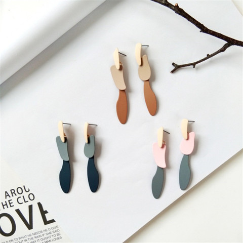 New Design Fashionable Geometry Irregular Shape Coating Multicolor Earrings For Woman Jewelry ► Photo 1/6